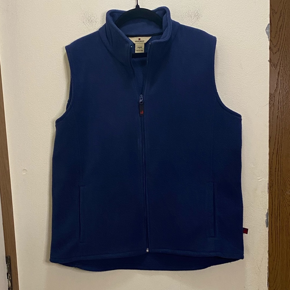 Woolrich navy blue fleece vest size L